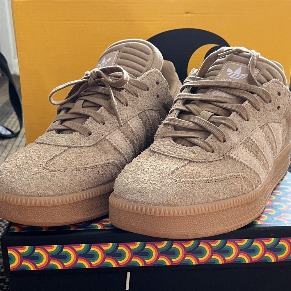 Adidas Men's Beige Suede Sneakers